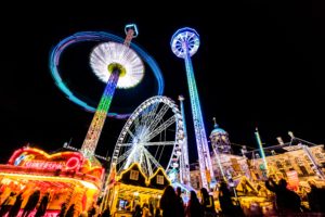 Fall carnival at night